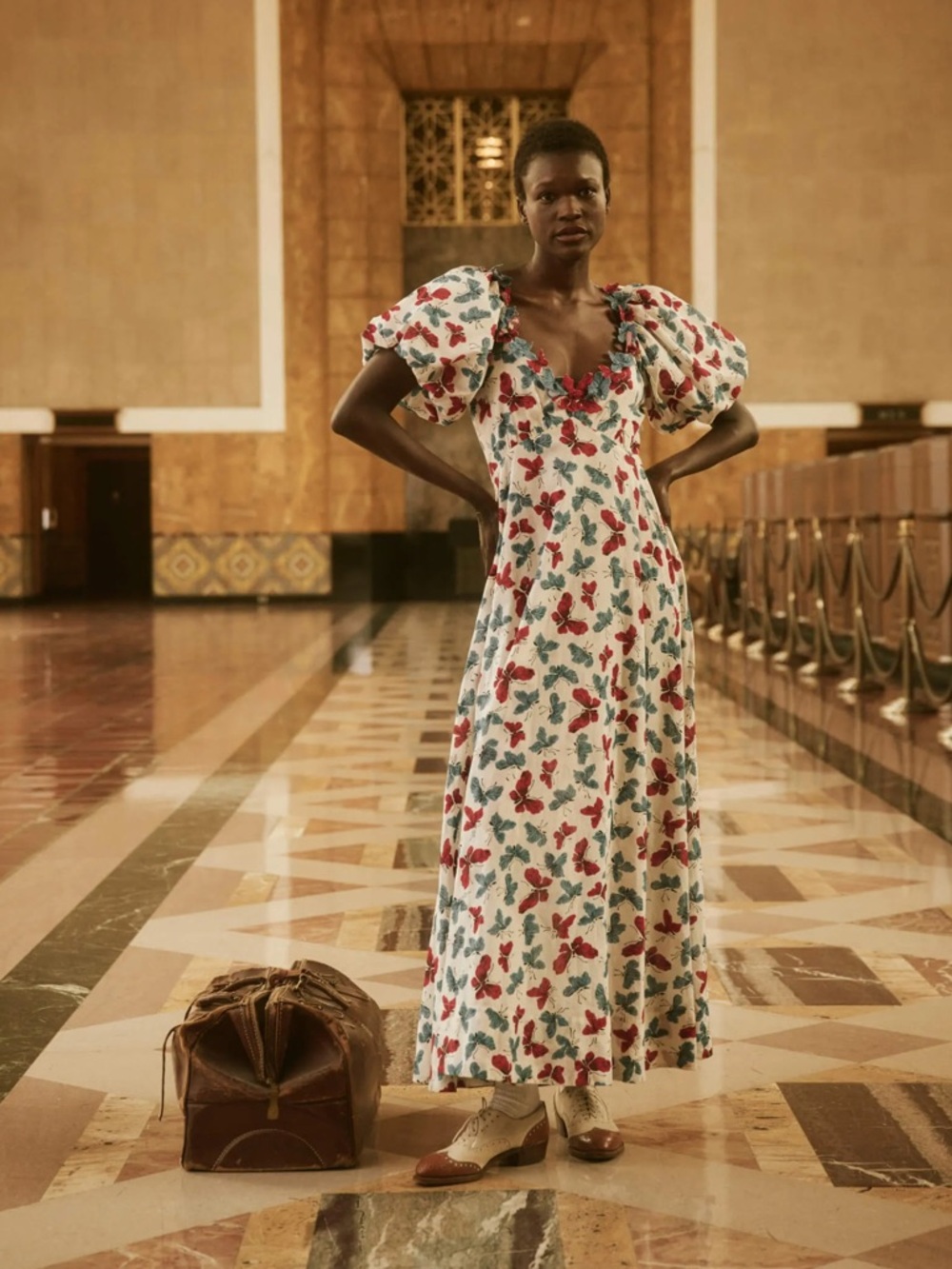 THE GREAT. / OPAL DRESS in BUTTERFLY FLORAL
